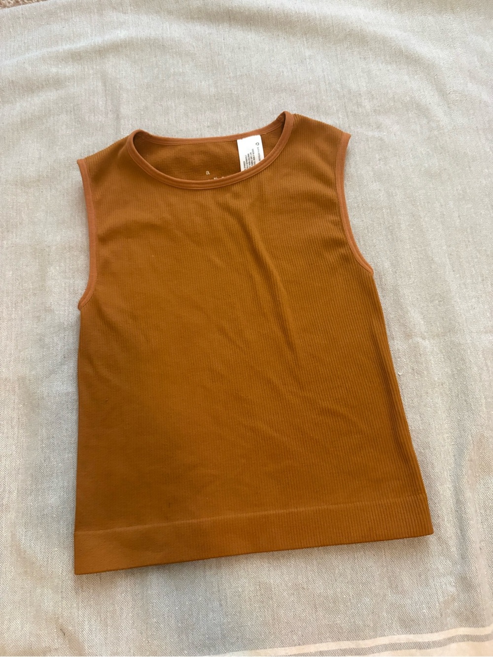 a new day Rust Brown Ribbed Tank Top